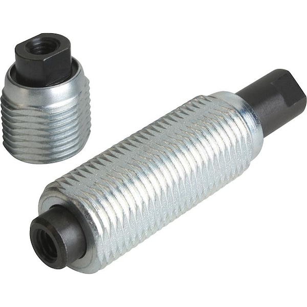 Spring Push-Pull Plunger Spring Force, D=M12, L=26, H=8, Steel, Comp:Steel